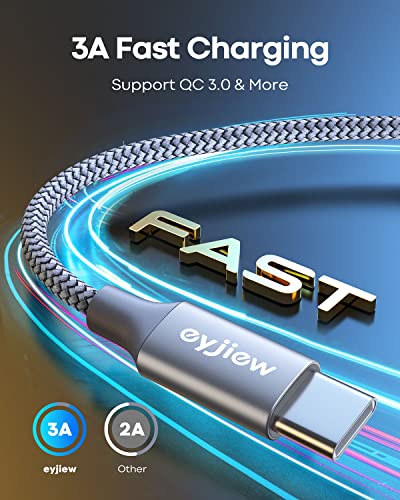 Short Nylon Braided USB-C Charger 3-Pack