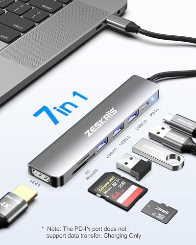 ZESKRIS 7-in-1 USB-C Hub with 4K HDMI