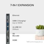 Plugable 7-in-1 USB-C Hub with Ethernet and 4K HDMI