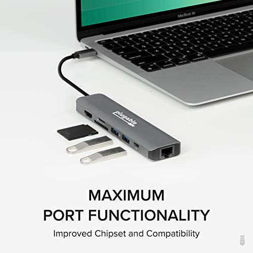 Plugable 7-in-1 USB-C Hub with Ethernet and 4K HDMI