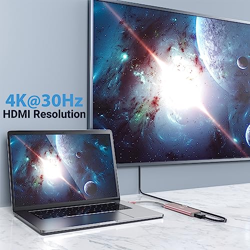 JESWO 7-in-1 USB-C Hub with 4K HDMI