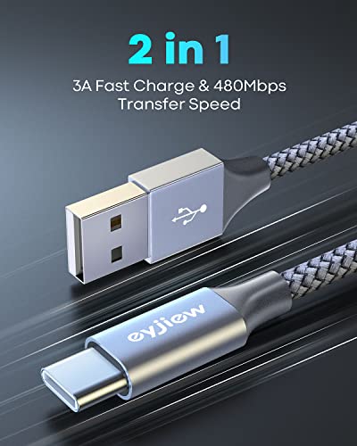 Short Nylon Braided USB-C Charger 3-Pack