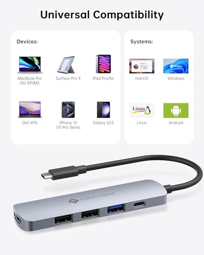 NOVOO USB-C Hub with HDMI and Multiple Ports