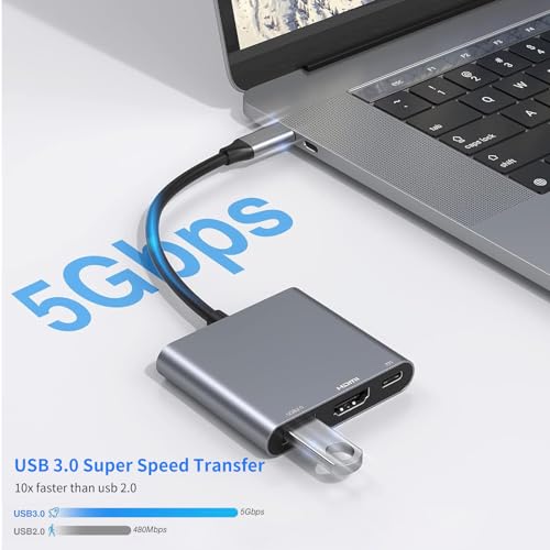 USB-C to HDMI Adapter with 100W PD Charging
