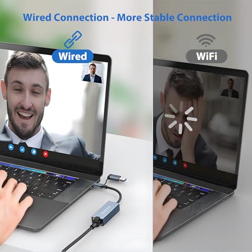 USB-C Ethernet Adapter, 1000 Mbps Gigabit LAN