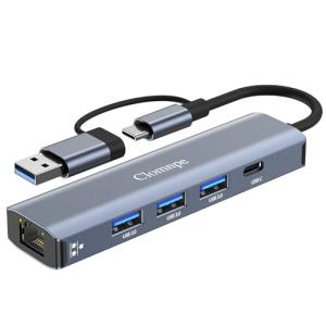 2-in-1 USB-C Hub with Ethernet and USB Ports