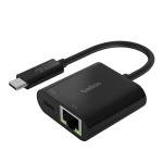 Belkin USB-C Ethernet & Charge Adapter - Black