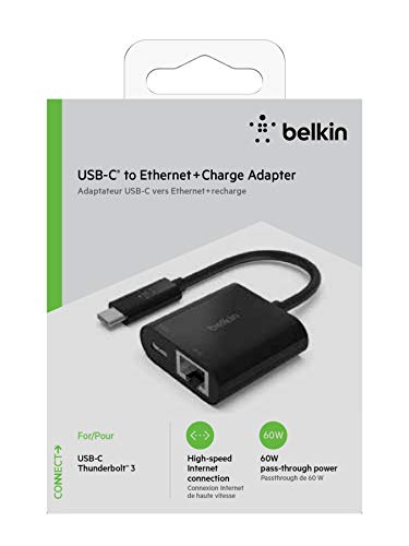Belkin USB-C Ethernet & Charge Adapter - Black