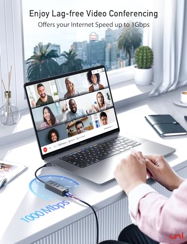 Uni USB-C Ethernet Hub Adapter with USB 3.0