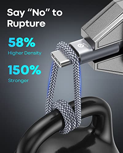 Short Nylon Braided USB-C Charger 3-Pack