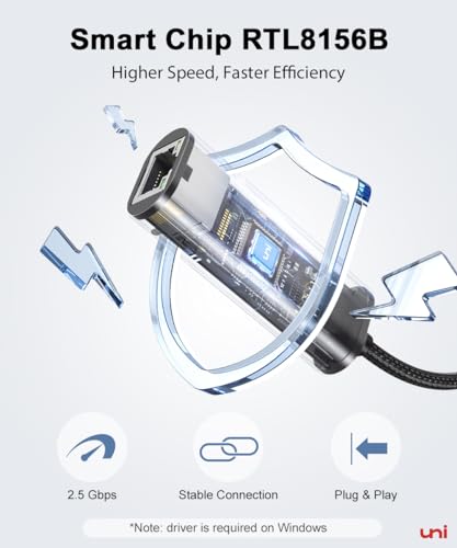 Uni USB-C to Ethernet Adapter 2.5 Gbps