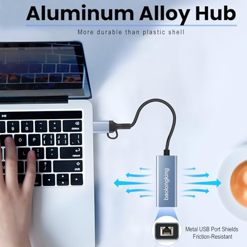 USB-C Ethernet Adapter 1000 Mbps Network Connection