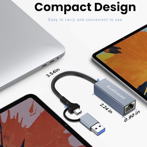 USB-C Ethernet Adapter 1000 Mbps Network Connection