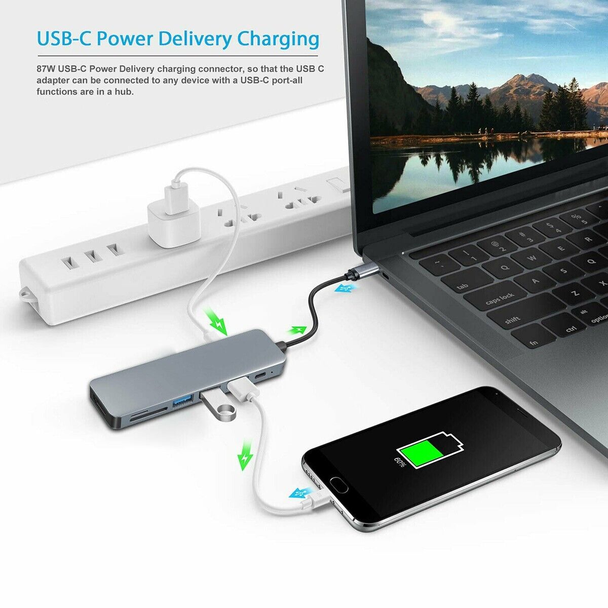 7-in-1 Type C USB-C Hub Adapter