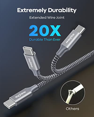Short Nylon Braided USB-C Charger 3-Pack