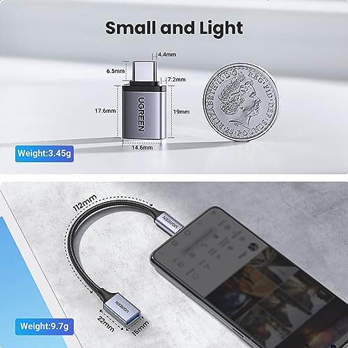 UGREEN USB-C to USB Adapter 2-Pack, Gray