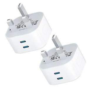 2-Pack Fast Charge USB-C Wall Plug Adapter