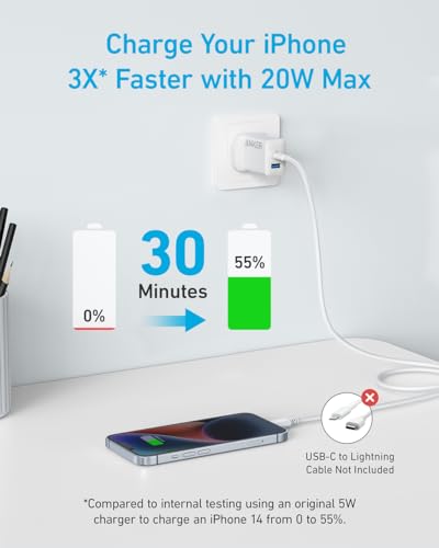 Anker 20W Dual Port USB-C Charger 2-Pack