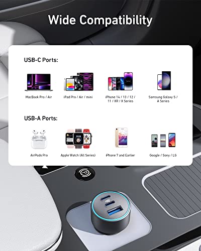 Anker 67W USB-C Car Charger with PIQ 3.0