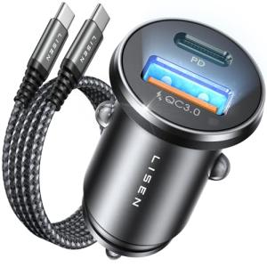 54W USB-C Car Charger with 3.3ft Cable