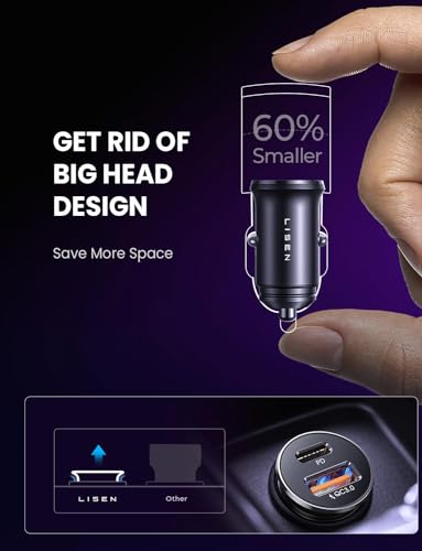 54W USB-C Car Charger with 3.3ft Cable