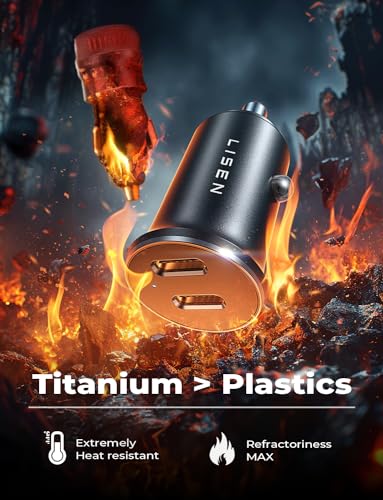 LISEN 90W Dual USB-C Car Charger Adapter