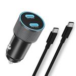 40W Dual USB-C Fast Car Charger & Cable