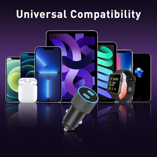 40W Dual USB-C Fast Car Charger & Cable