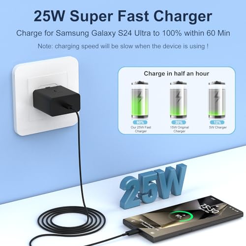 Samsung 25W Fast Charger with 3M USB-C Cable