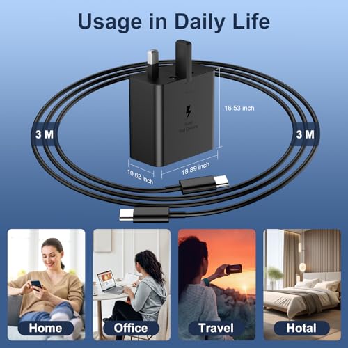 Samsung 25W Fast Charger with 3M USB-C Cable