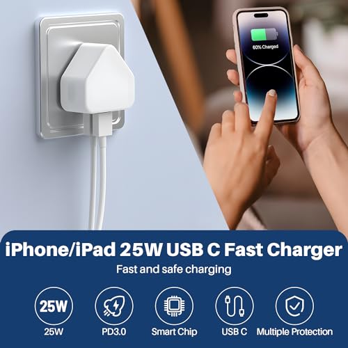 25W MFi Certified USB-C Fast Charger with 2M Cable