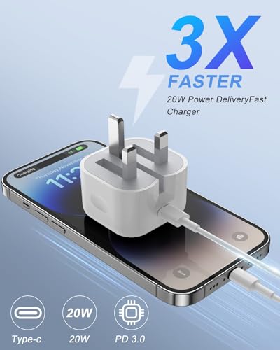 2-Pack 20W MFI Certified USB-C Fast Chargers