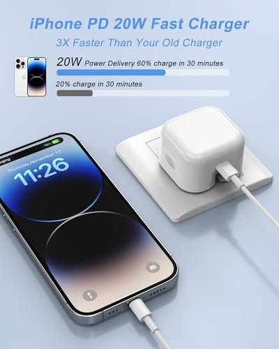 2-Pack 20W MFI Certified USB-C Fast Chargers