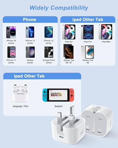 2-Pack 20W MFI Certified USB-C Fast Chargers