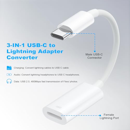AXFEE 3-in-1 USB-C to Lightning Adapter