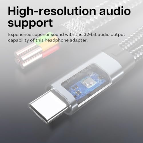 Dual USB-C Headphone and Charger Adapter 2-in-1