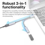 Dual USB-C Headphone and Charger Adapter 2-in-1