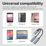 Dual USB-C Headphone and Charger Adapter 2-in-1