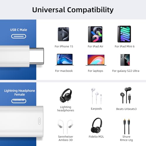 DuHeSin Lightning to USB-C Audio Adapter