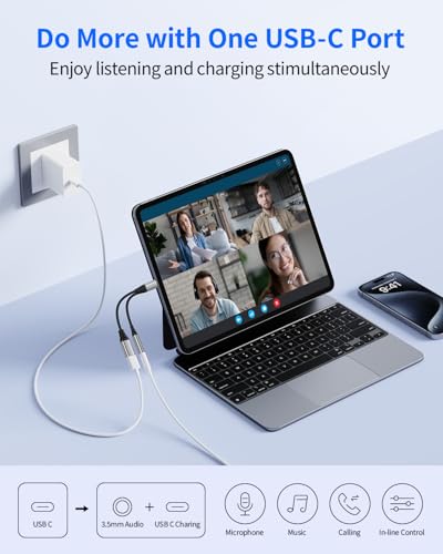 USB-C to 3.5mm Headphone & Charger Adapter