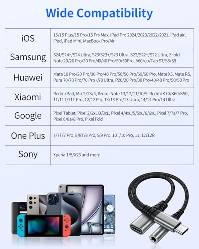 USB-C to 3.5mm Headphone & Charger Adapter