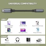 USB-C to 3.5mm Audio Adapter for Multiple Devices