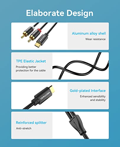 Vention USB-C to RCA Audio Cable 1.5m