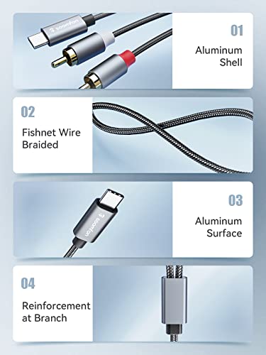 SOOMFON USB-C to RCA Audio Cable 2M