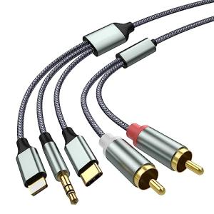 USB-C to RCA Audio Adapter Cable, 3 in 1