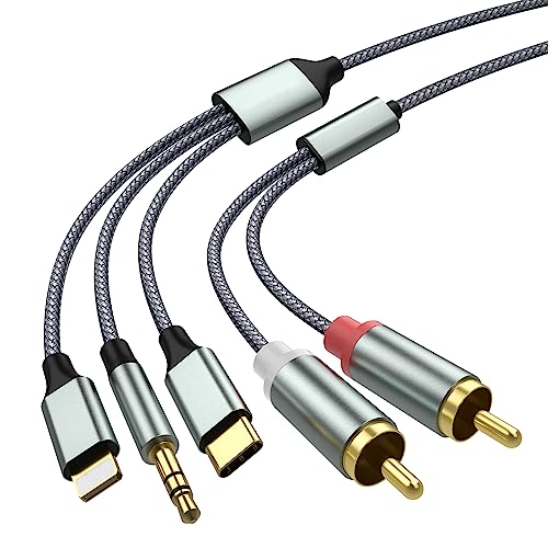 USB-C to RCA Audio Adapter Cable, 3 in 1