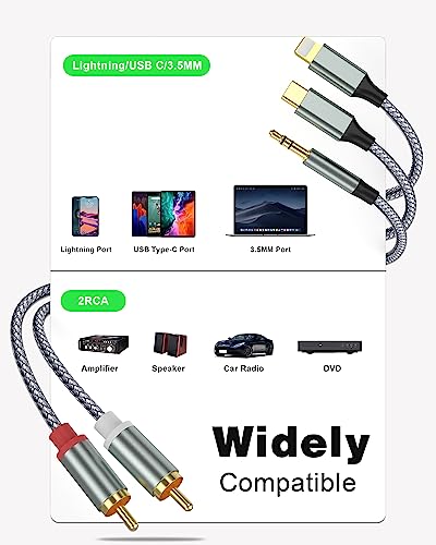 USB-C to RCA Audio Adapter Cable, 3 in 1