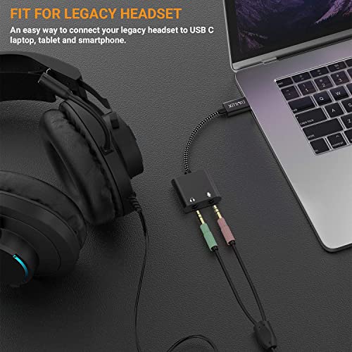 Cubilux USB-C to TRS Headphone Microphone Splitter