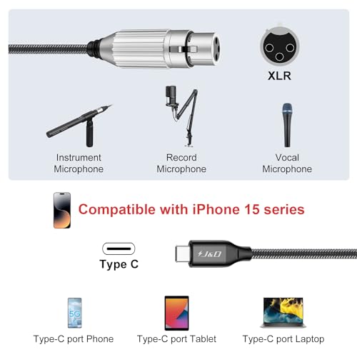 Braided USB-C to XLR Microphone Audio Cable