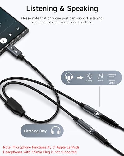 ZOOAUX USB-C Dual 3.5mm Audio Adapter